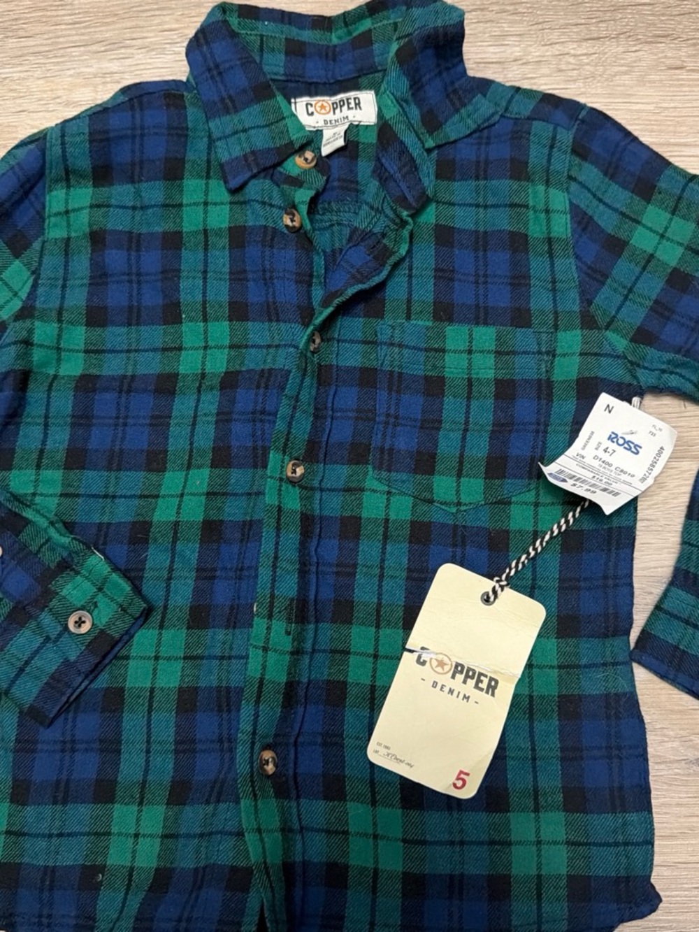 Copper Denim Men's Green & Blue Plaid Button-Down Shirt